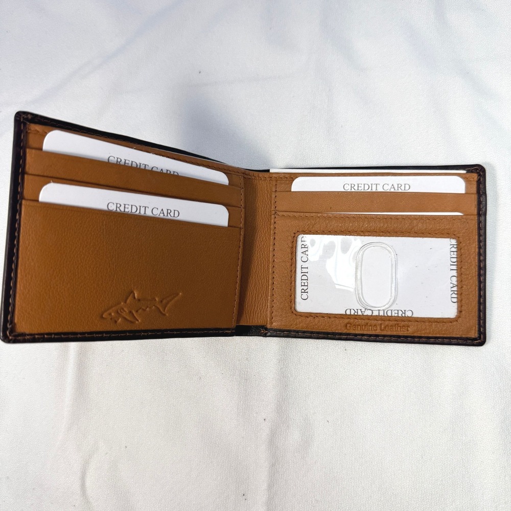 Greg Norman Brown Genuine Leather Pass Case Wallet NWT